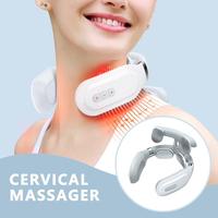 Low Frequency Pulse Cervical Massager Neck Massage Speed Adjustment 4-head EMS Massage Hot Compress Therapy Muscle Relax Massage