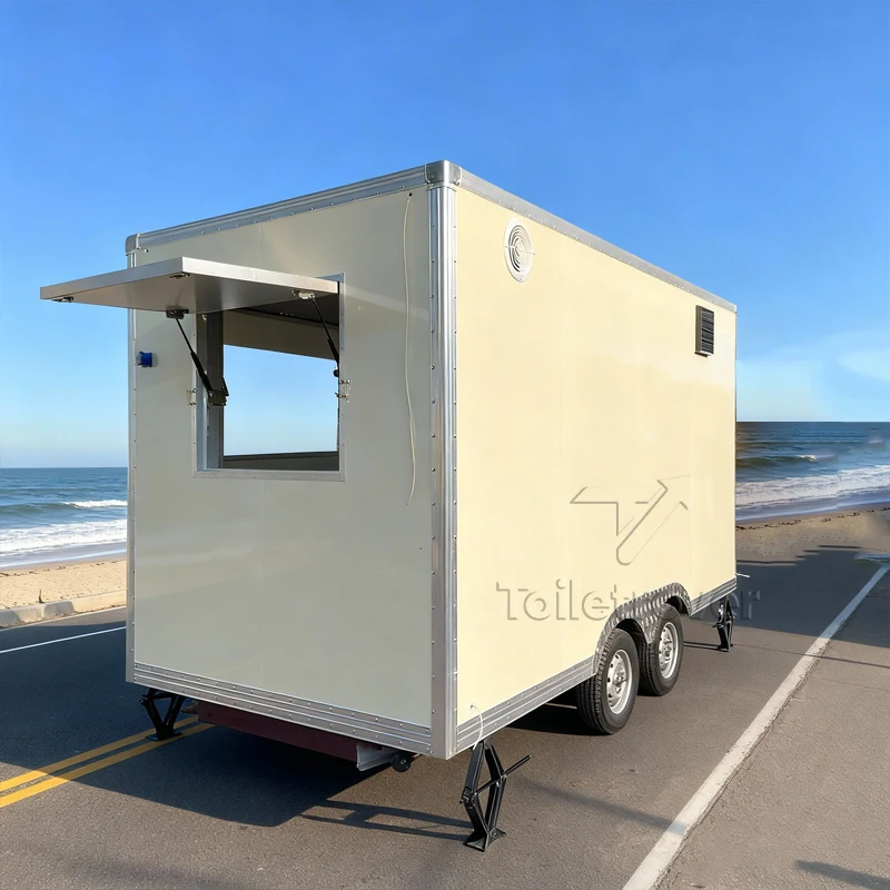 Multifunctional Foldable Container Food Truck Pizza Fully Equipped Mobile Food Trailer Outdoor Fast Food Truck Trailer with Gas