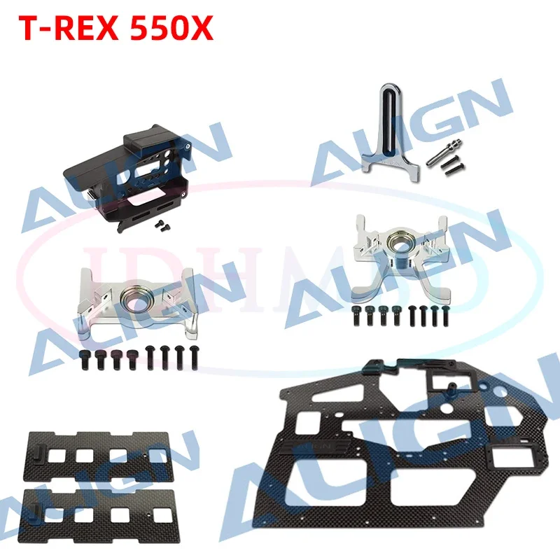 ALIGN T-REX 550X Carbon Main Frame Battery Mount Main Shaft Bearing Block Motor Mount Plate Receiver Mount Parts RC Helicopter