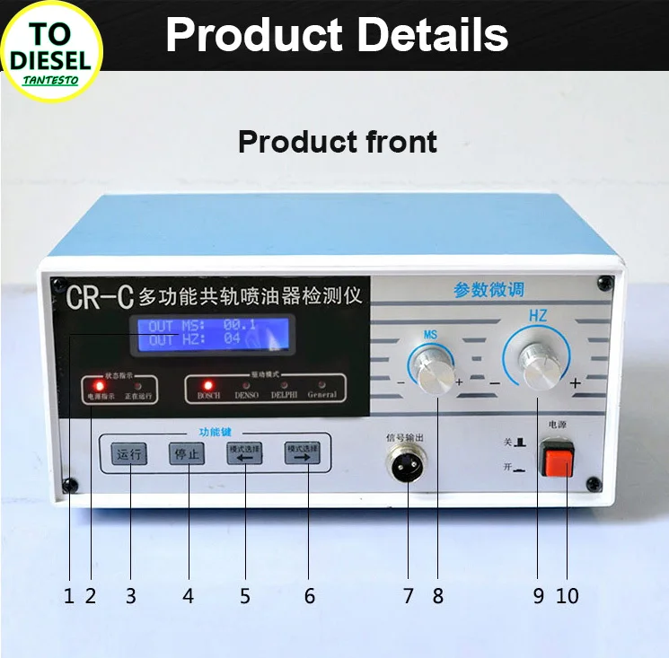 TODIESEL CR-C Multifunction Diesel Common Rail Injector Tester + S60H Nozzle Validator,Common Rail Injector Tester Tool——(1 Set)