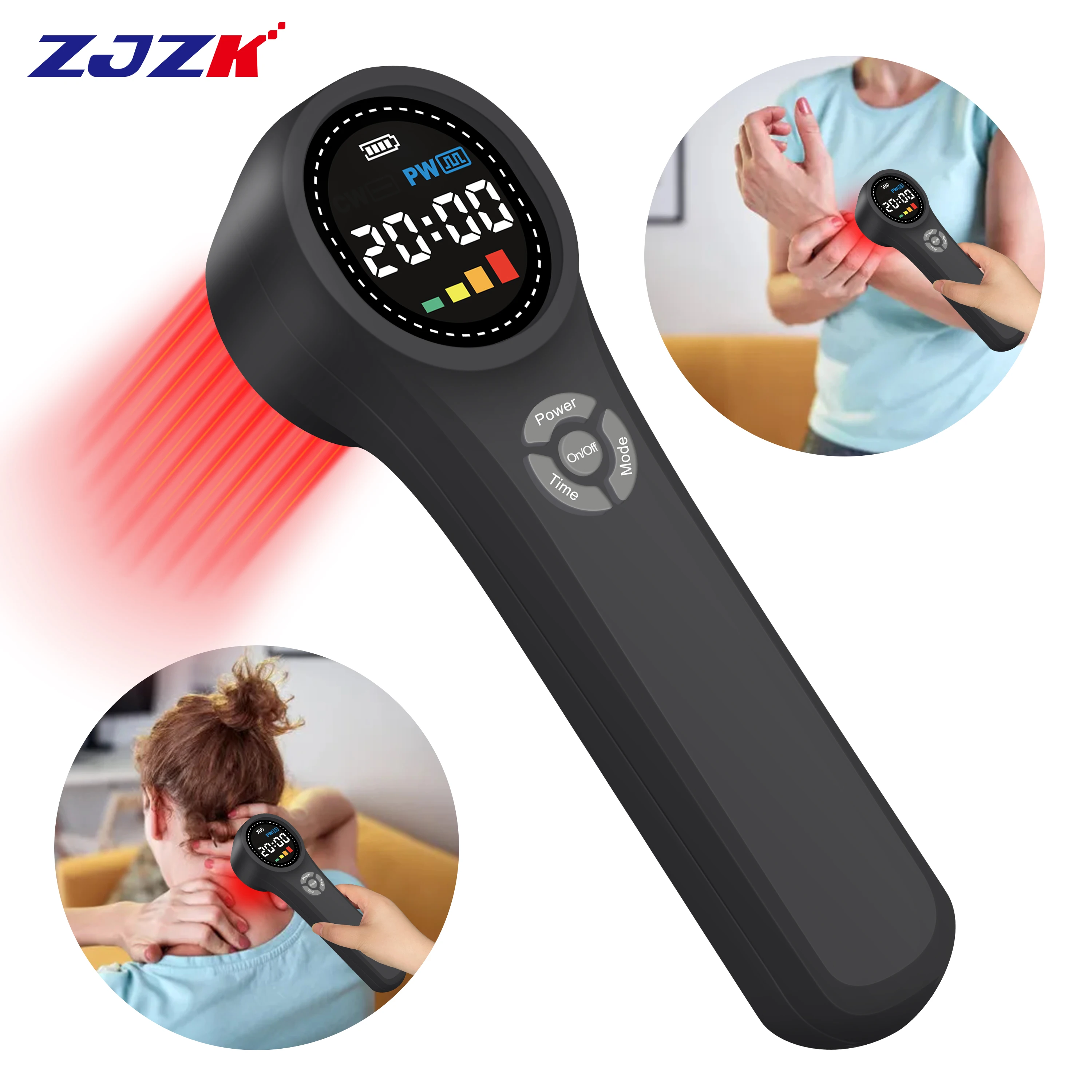 

ZJZK Laser Pain Relief Therapy Device Human 660nmx16diodes Cold Laser For Sciatica 810nmx4diodes+980nmx4diodes Knee Arthritis