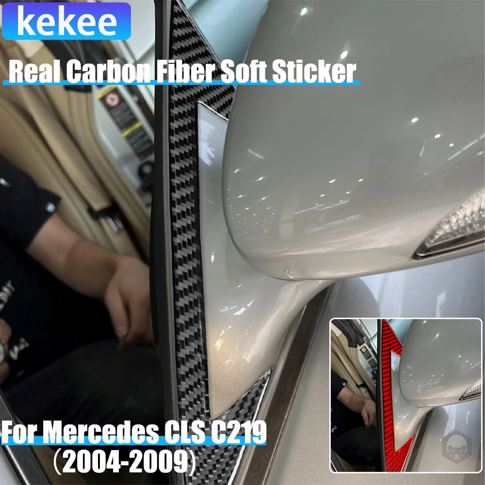 

Автомобильные аксессуары из настоящего углеродного волокна, боковое зеркало, крышка на стойку, мягкая наклейка для Mercedes CLS C219 2004 2005 2006 2007 2008 2009