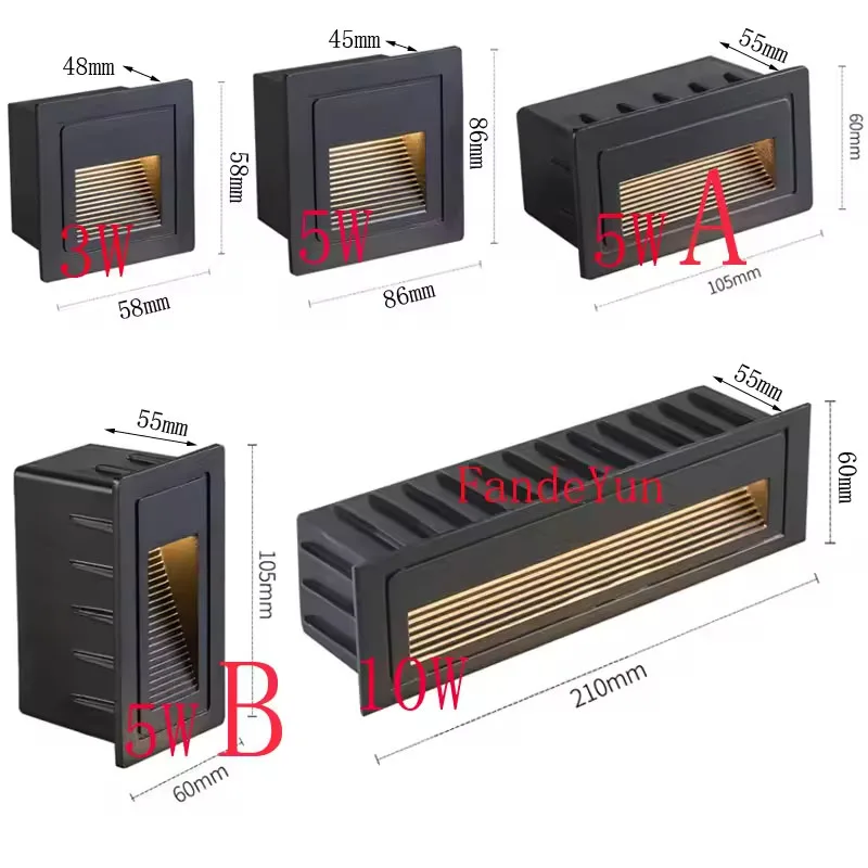 LED 3W 5W 10W Underground Waterproof Led Step Stair Lights Outdoor Footlight Recessed Corner Wall Lamp Exterior Garden Light