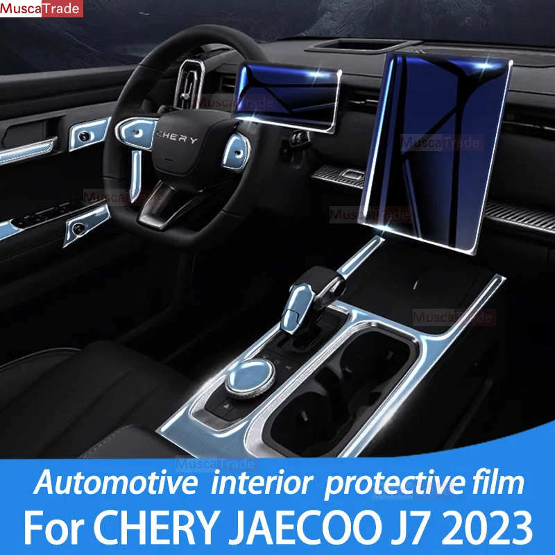 For CHERY JAECOO J7 2023 Gearbox Panel Navigation Screen Automotive Interior Protective Film Anti-Scratch Sticker Accessories