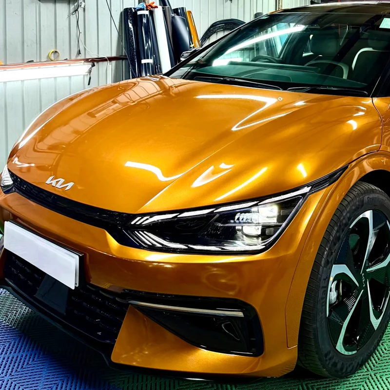 Top Selling Super Glossy Metallic Madeira Gold Color PET Car Wrap Vinyl Sticker Film for Body Anti Scratch Color Changing