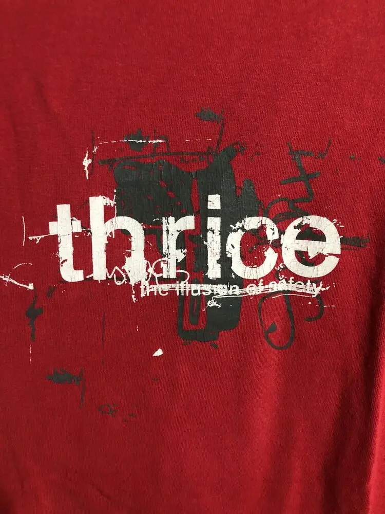 Vintage 2002 Thrice The Illusion Of Safety T Shirt XL Sub City Records Emo Punk