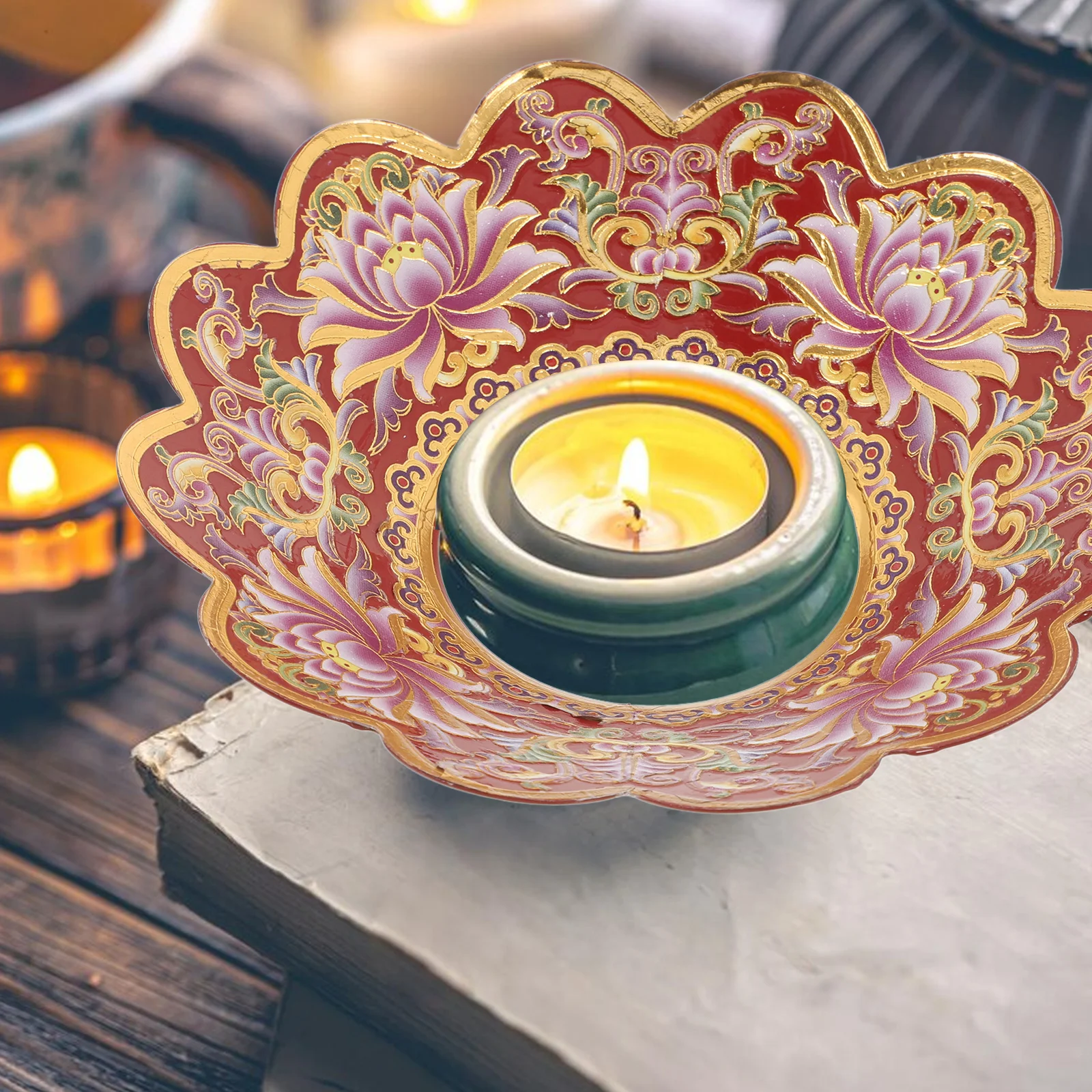 

Vintage Alloy Lotus Incense Burner Cover Ash Tray Decorative Buddha Incense Holder Cap Detachable Prevent Ash Drop Home Table