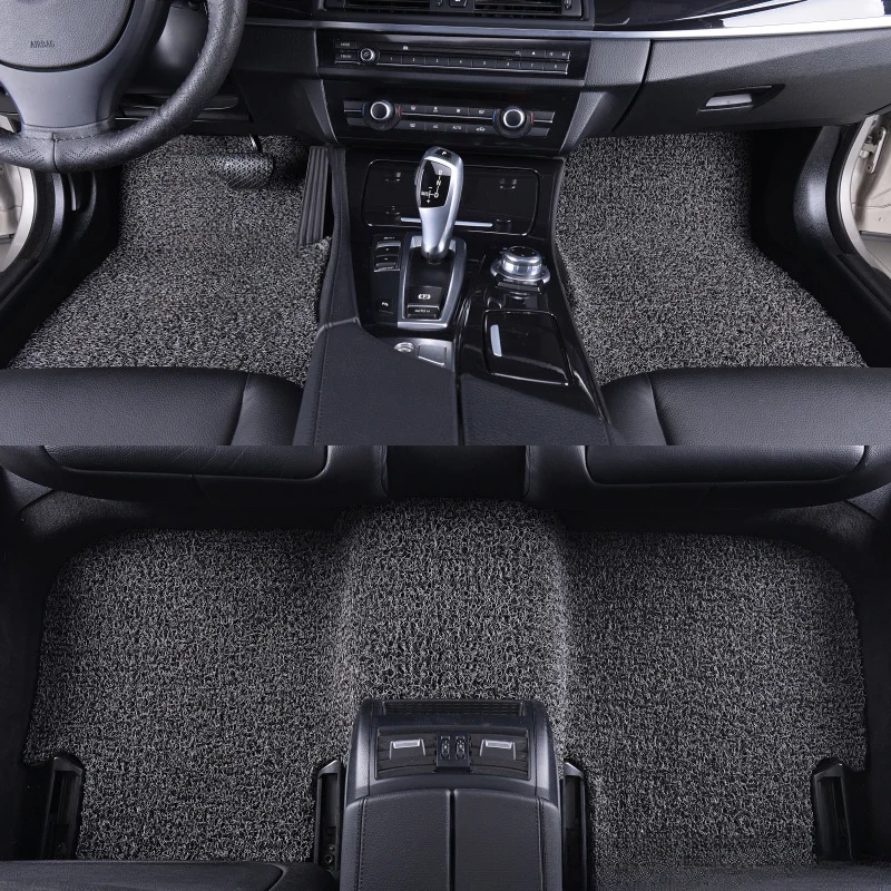 Car foot mat can be tailored to a single front seat for a single driver seat carpet silk ring foot mat