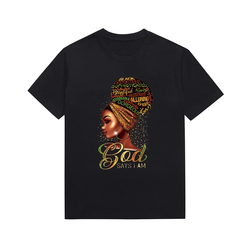 Afro Black Woman Graphic Top Melanin Aesthetics Tees Feminism Casual T Shirt Custom T Shirts