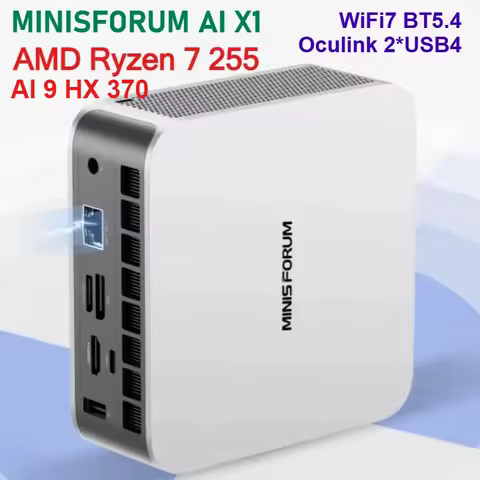 MINISFORUM AI X1 Mini PC Ryzen7 255 / Al 9 HX 370 Dual Channel DDR5 5600MHz WiFi7 BT5.4 Oculink Dual USB4 Computer Dual Speakers