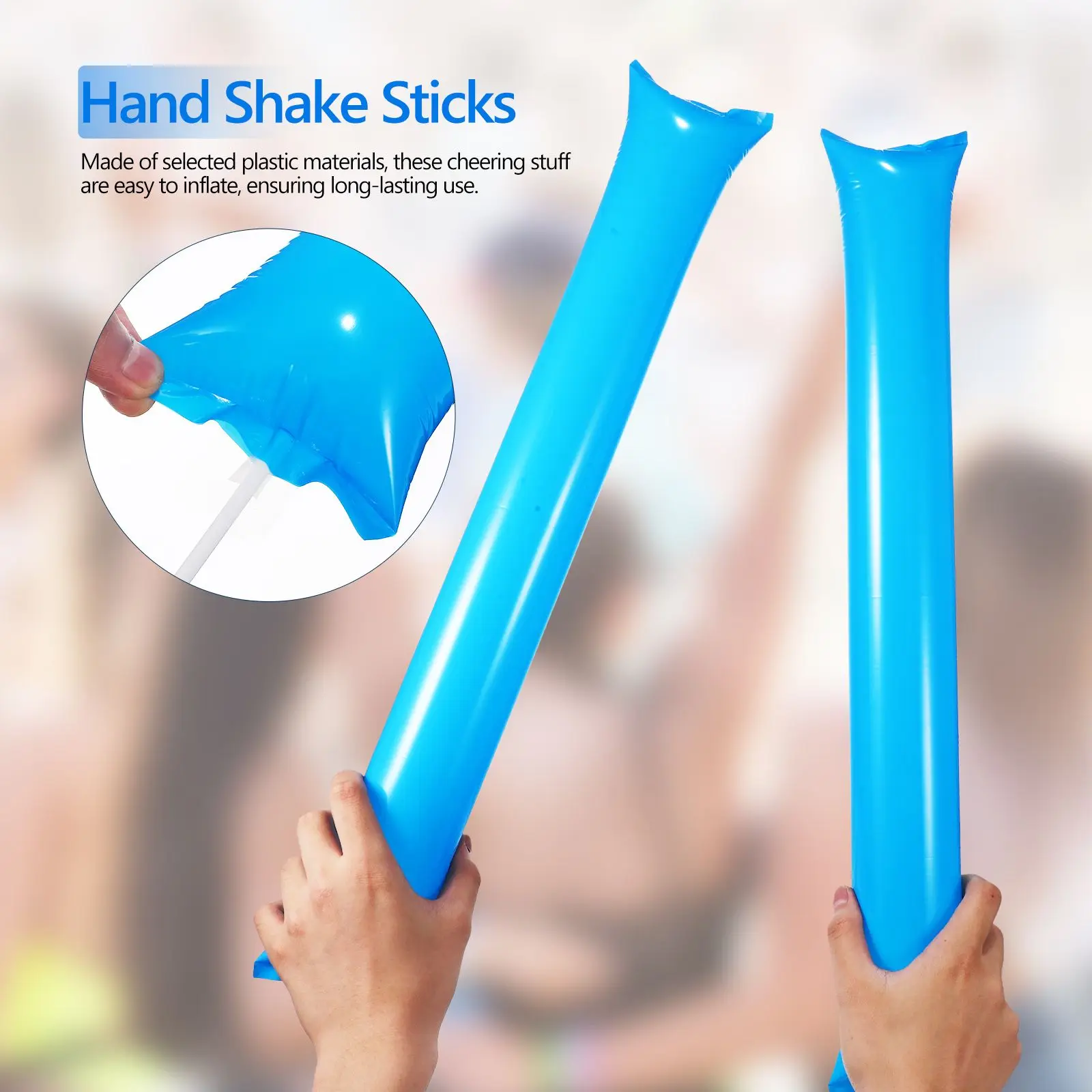 1 conjunto de vara inflável pom poms clappers noisemakers acessórios de torcida espírito torcendo varas suprimentos esportes
