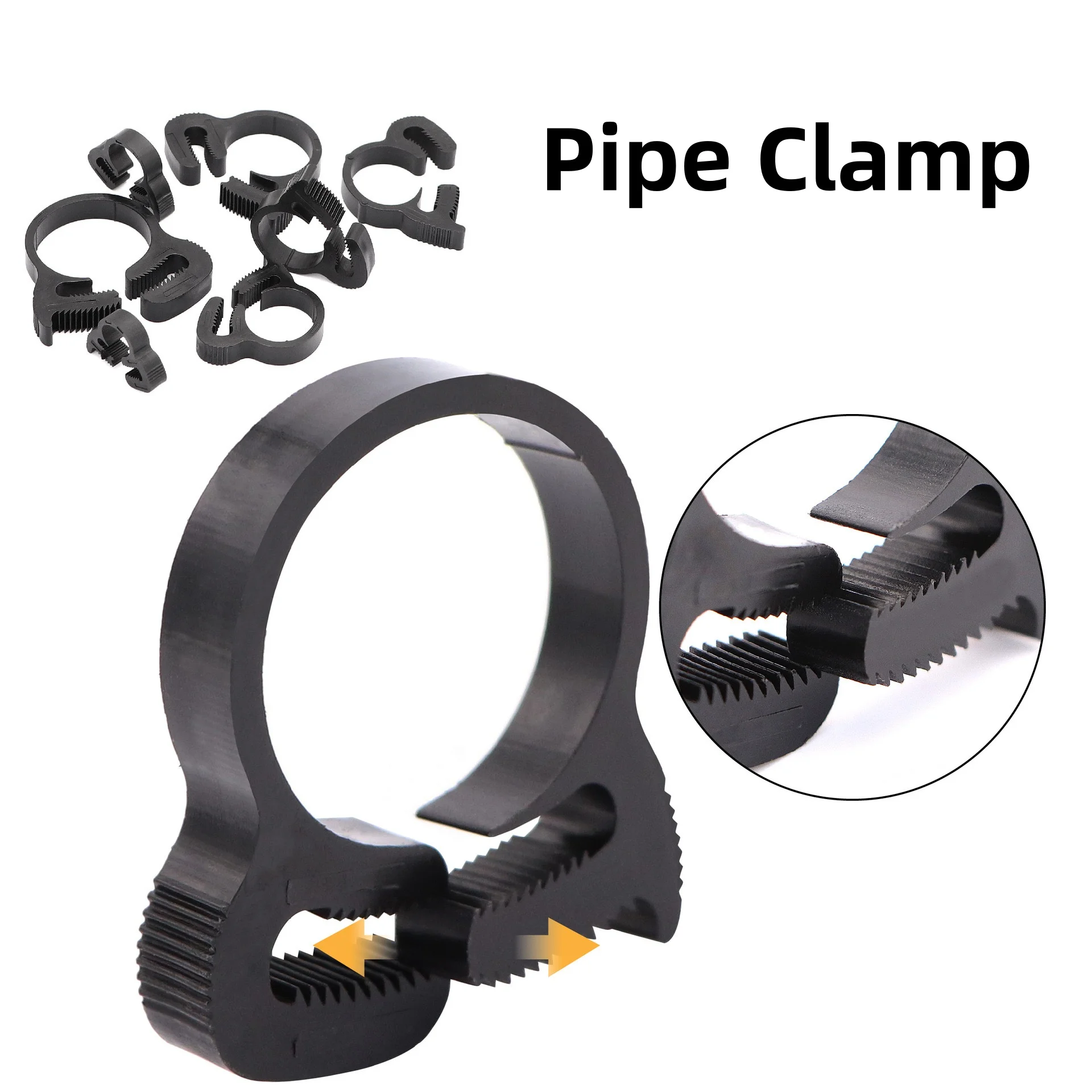 

10pcs Hose Clamps 3.8~41.5mm Plastic Line Water Pipe Strong Clip Spring Cramps Fuel Air Tube Fitting Fixed Tool