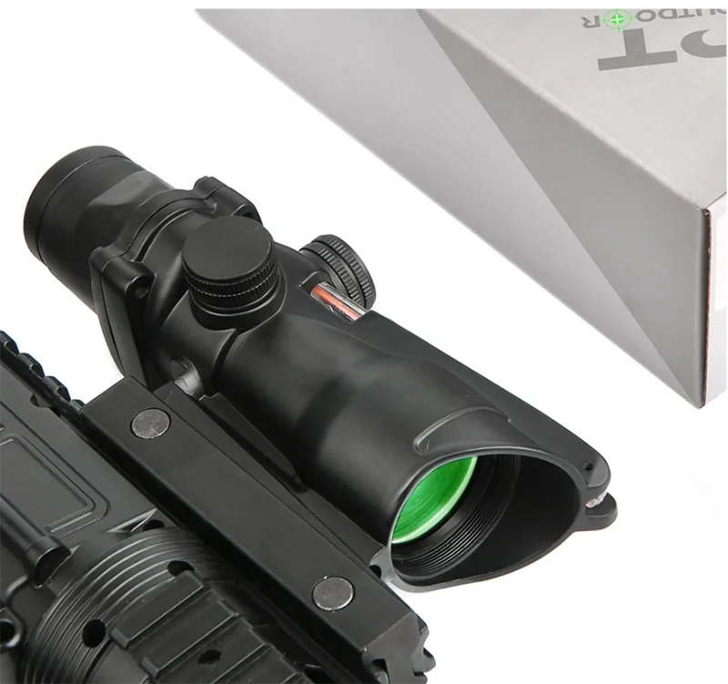 

Optical 4X32 Real Fiber Optics Red Green Dot Sight Illuminated Tactical Reticle Rifle Scope 20mm Rail for Glock Hunting