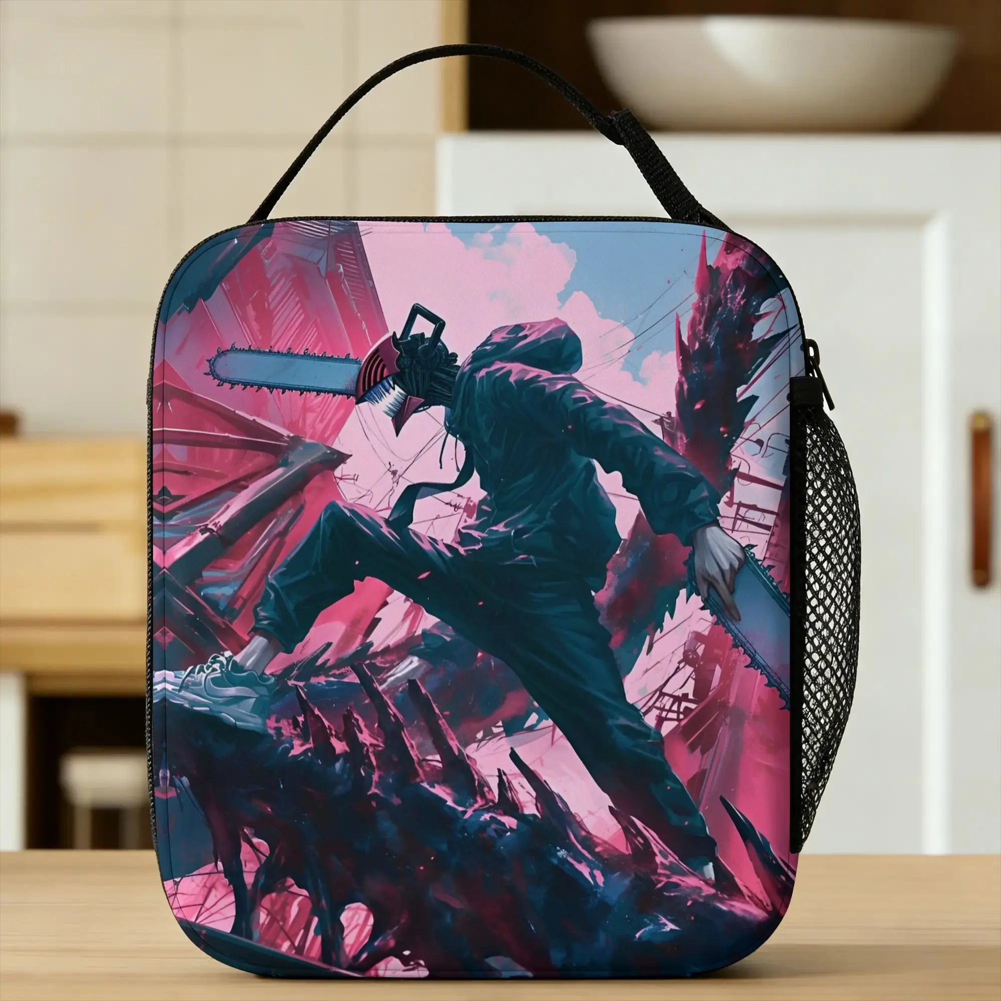 Anime C-Chainsaws  Man Insulated Lunch Bag Large  Meal Container Thermal Bag Tote Lunch Box Work  Outdoor Girl Boy