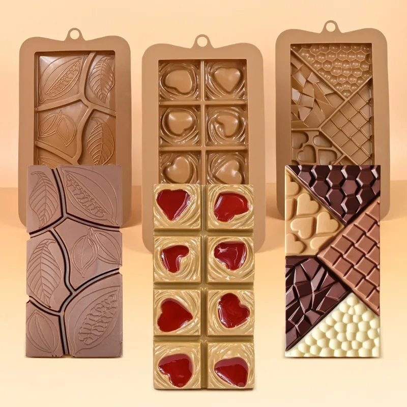 Cocoa Nut Puzzle Chocolate Silicone Mold Eight Grid Love Fondant Chocolate, Biscuit Baking Mold Cake Decoration Accessories