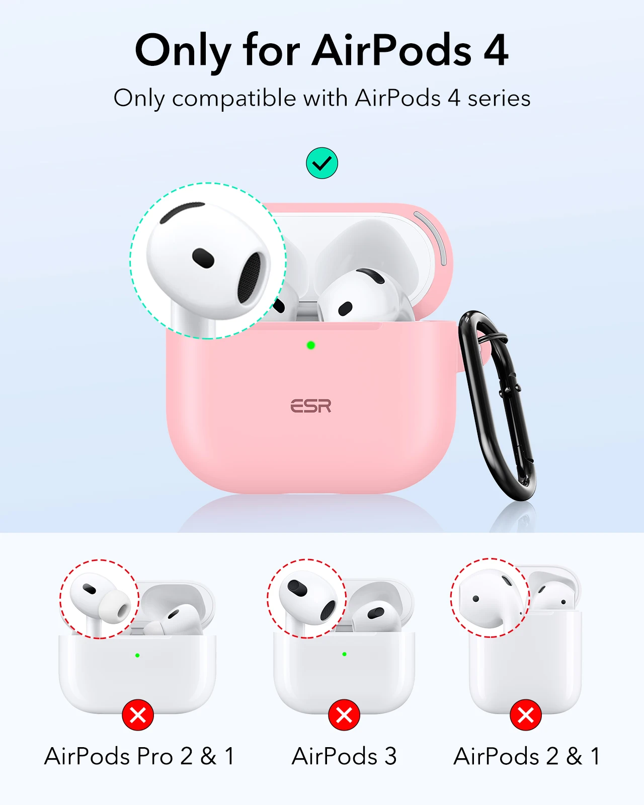 ESR for AirPods 4th Generation (2024) Case HaloLock with MagSafe Earphone Protection Cover for AirPods Pro 2nd/1st Gen(2023）