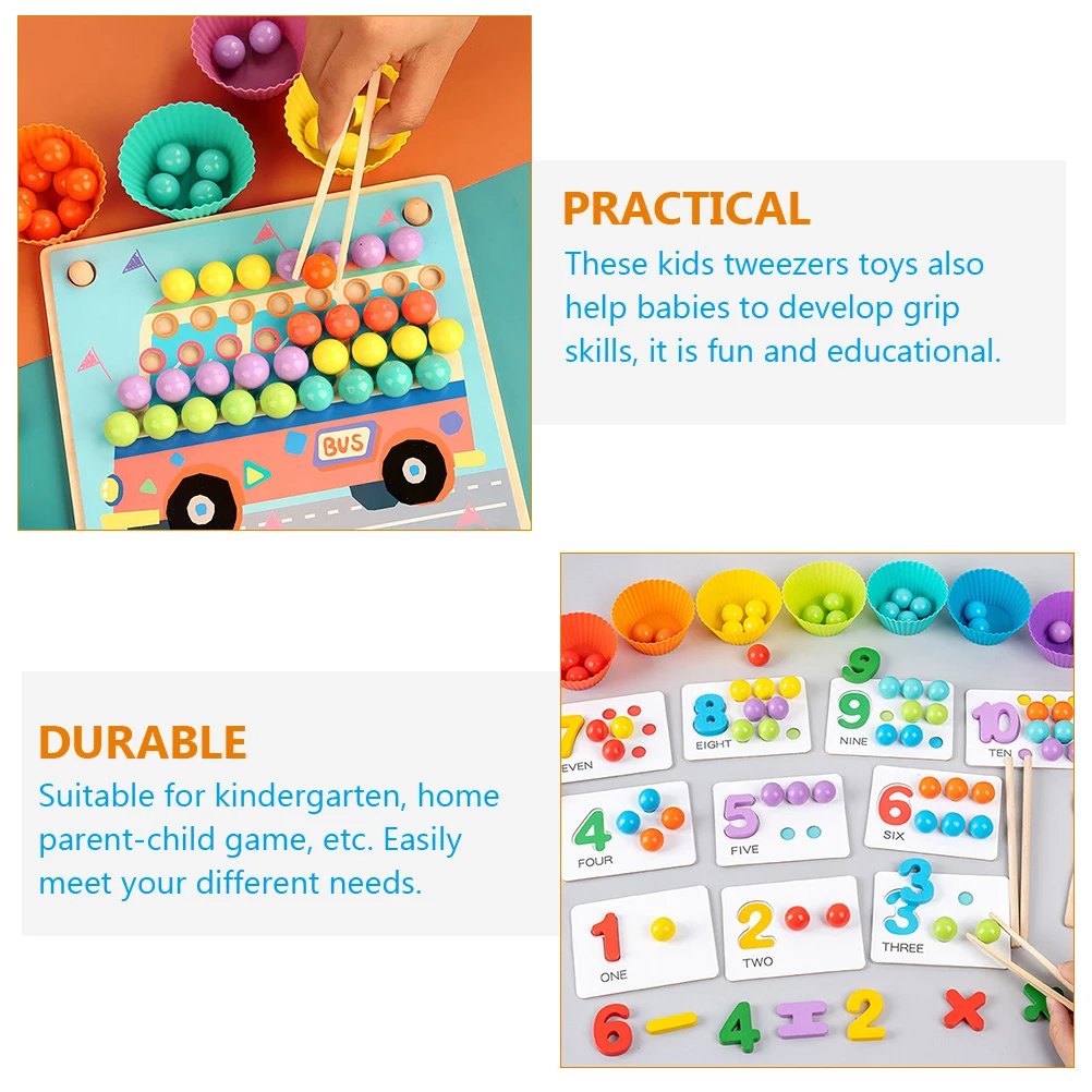 

7 Pcs Clip Teaching Aids Fine Motor Skills Toys Tweezers Sports Educational Wooden Children Kids Early Learning