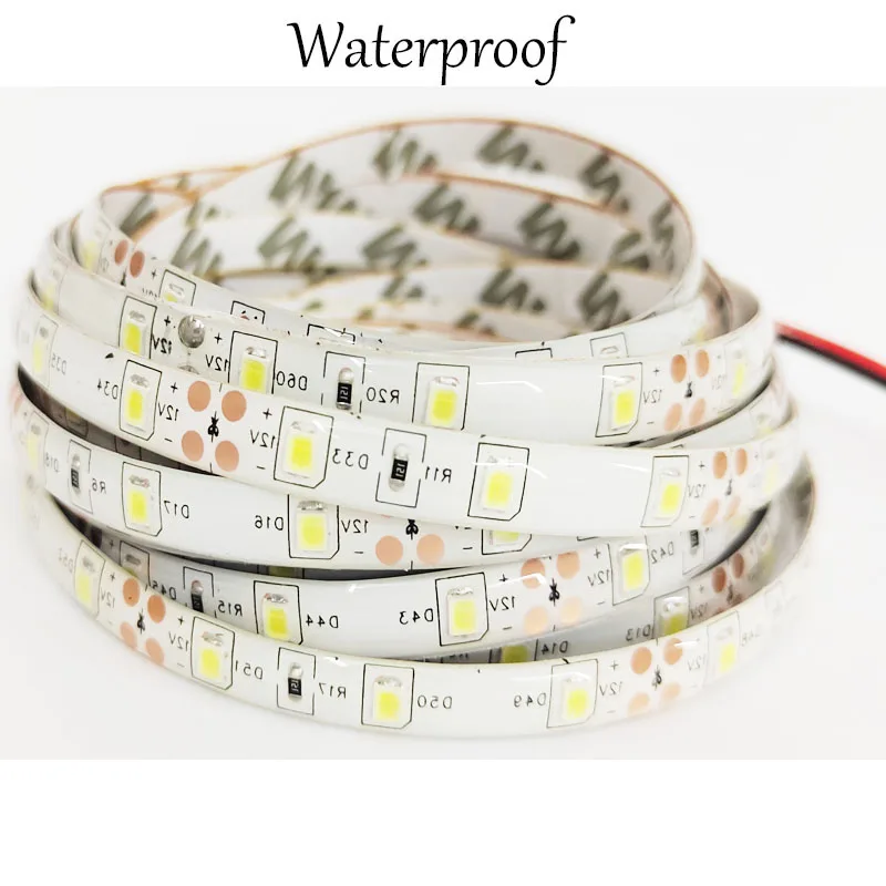 1/2/3/4/5M IP65 Waterproof LED Strip Light DC12V 60Leds/M Bar Flexible Light Home Decoration Lighting SMD 3528 5050 5630 5730