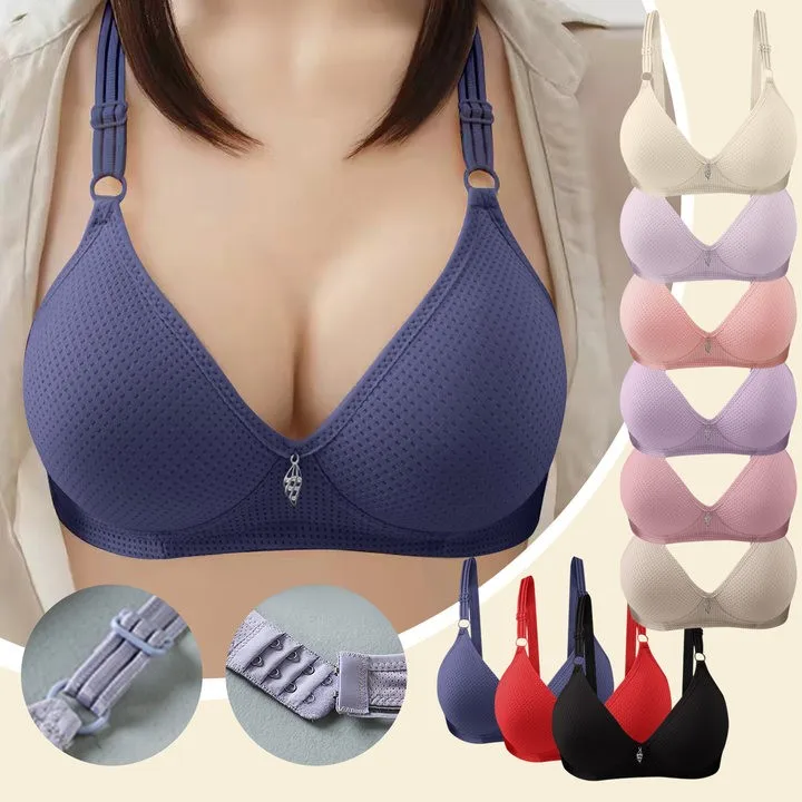 

Gathered Sports Bra Women Plus Size Push Up Solid Wireless Thin Soft Cotton Underwear Full Cup Bra Smooth Breathable Lingerie