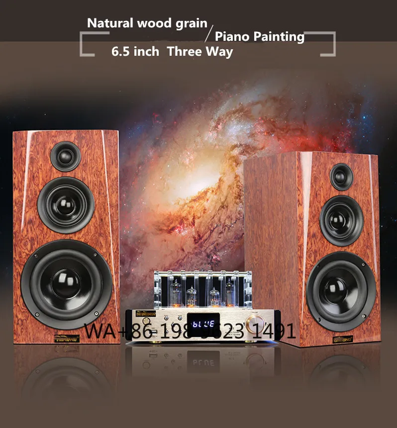 2.0 Channel HIFI Passive Bookshelf Speaker Natural Wood High Fidelity Audio for Home Theater Desktop Entertainment