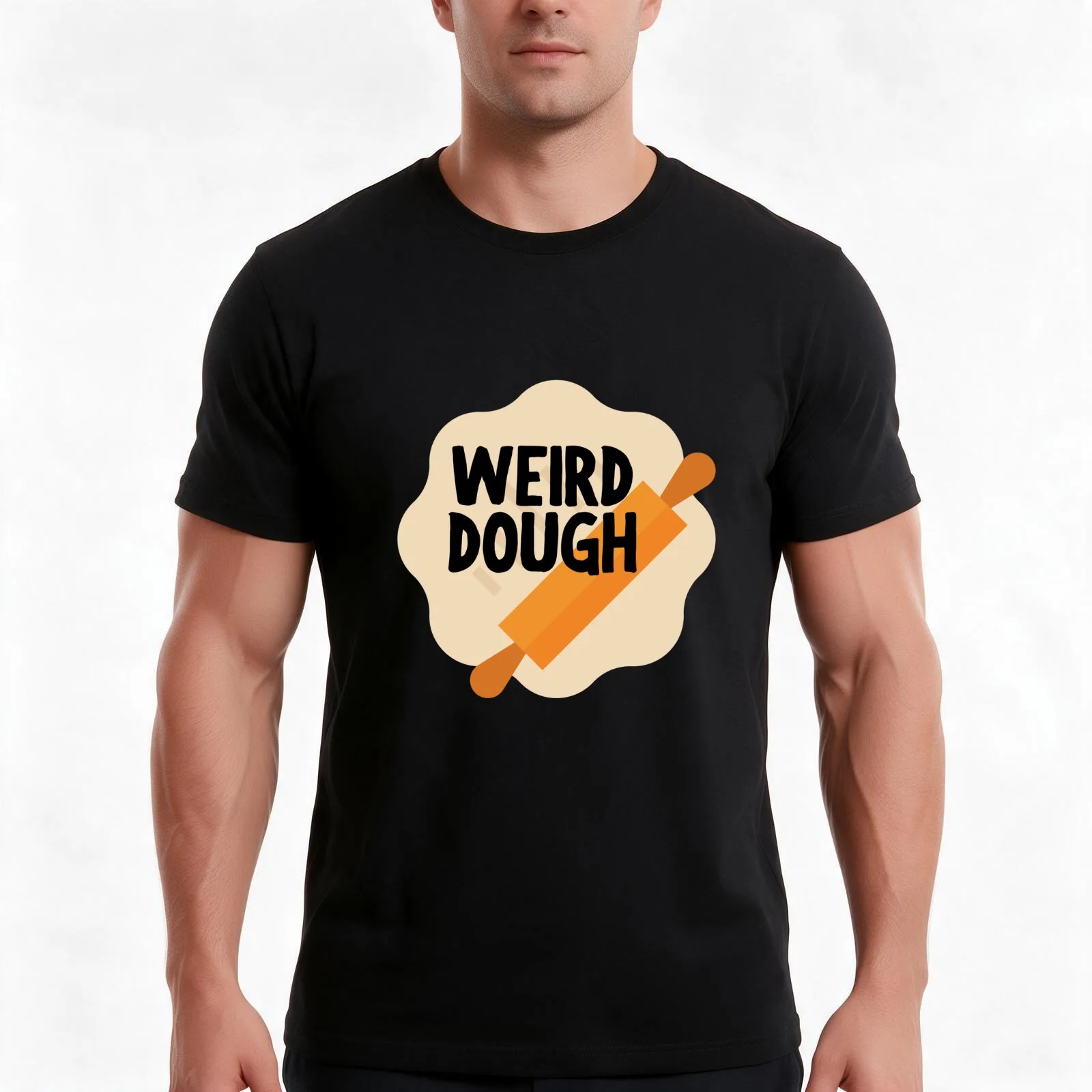 Weird Dough T-Shirt, Summer Casual Cotton Tee, Oversized Streetwear Tops, Vintage Graphic Print, Loose Fit Short Sleeve