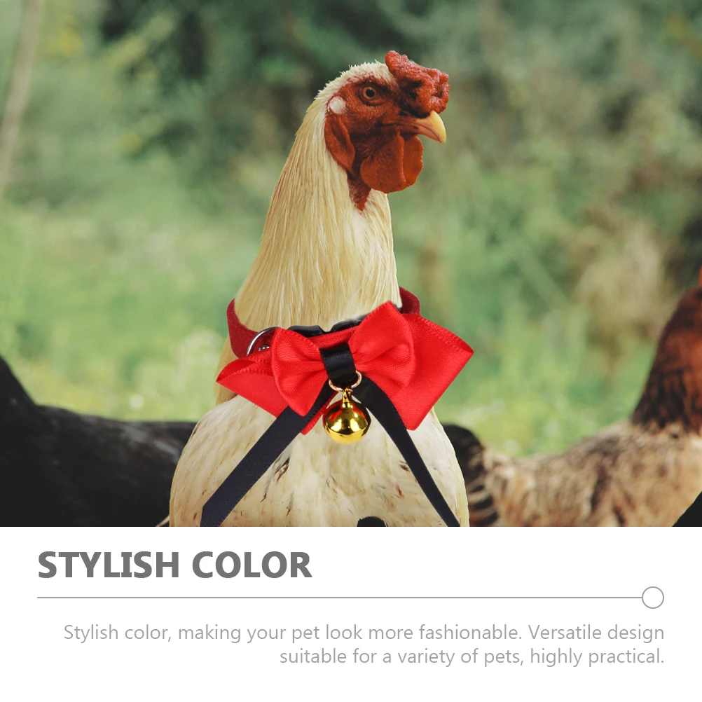 

1 Adjustable Red Pet Bird Collar Handmade Chick Duck Goose Parrot Bow Tie Stylish Lightweight Decorative Holiday Party Accessory