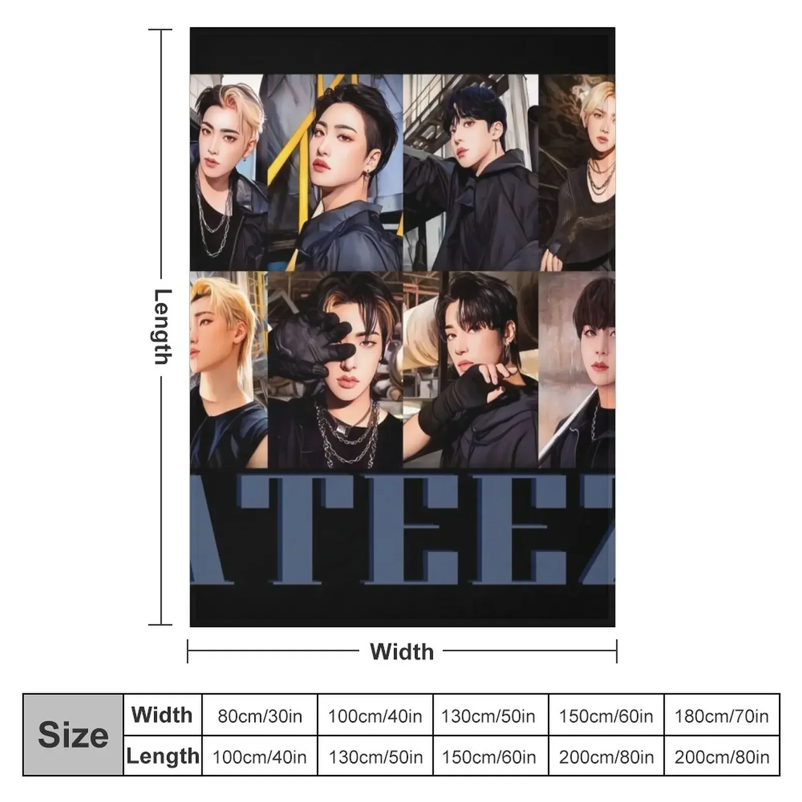 Ateez the World Movement Group 3 Throw Blanket decorative christmas decoration Decorative Sofa Giant Sofa Blankets