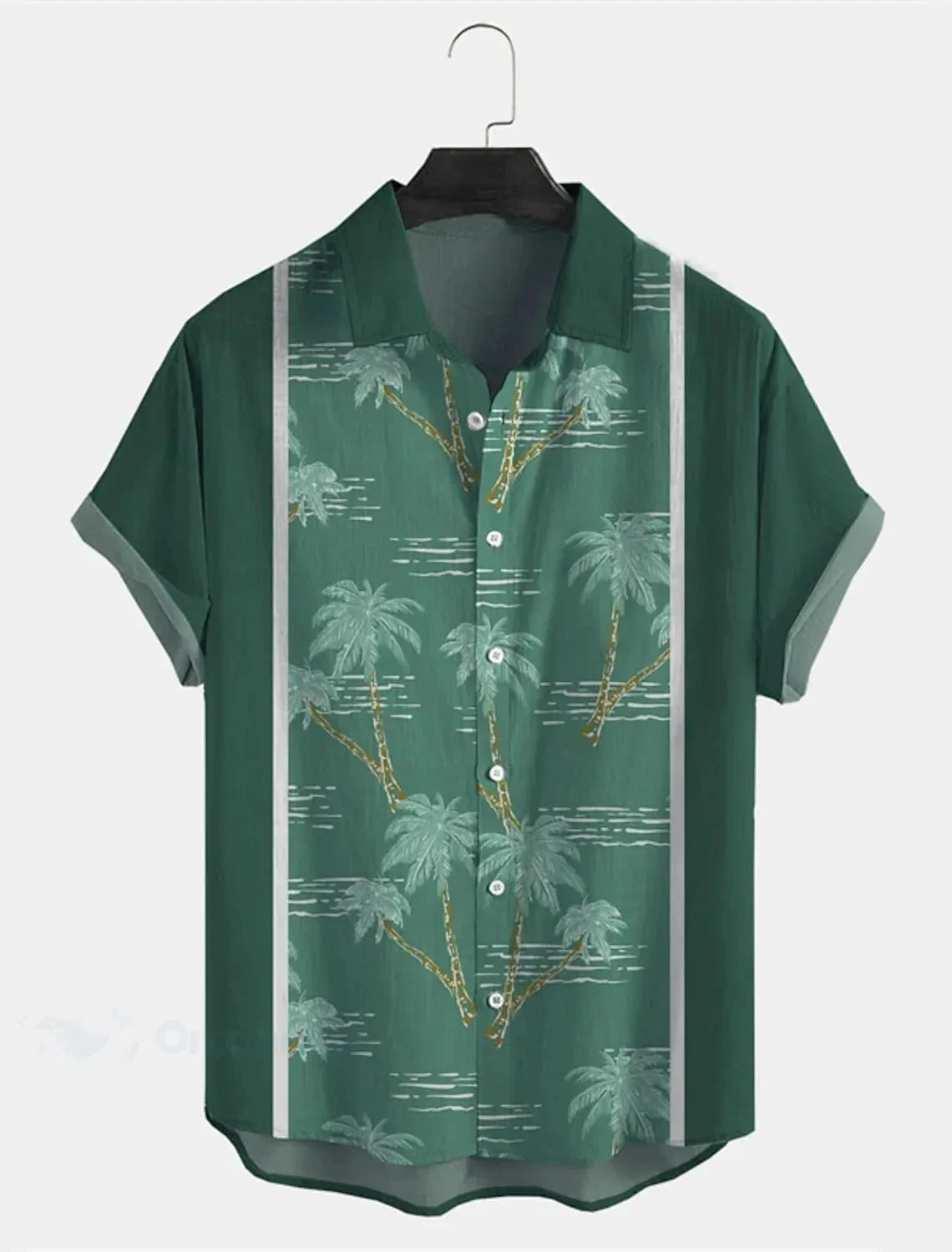 

Coconut Tree Summer Hawaiian Casual Men's Shirt Palm Lapel Street Outdoor Short Sleeve Button Print Fashion Men's Clothing