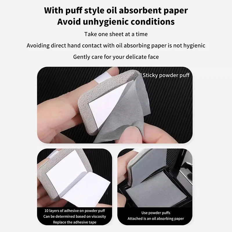 Makeup Puff Refreshing Powder Puff Sticker Sticky Paper Sticky Note Portables Oil Control Tool Kits Facial Oil Absorbing Sheets