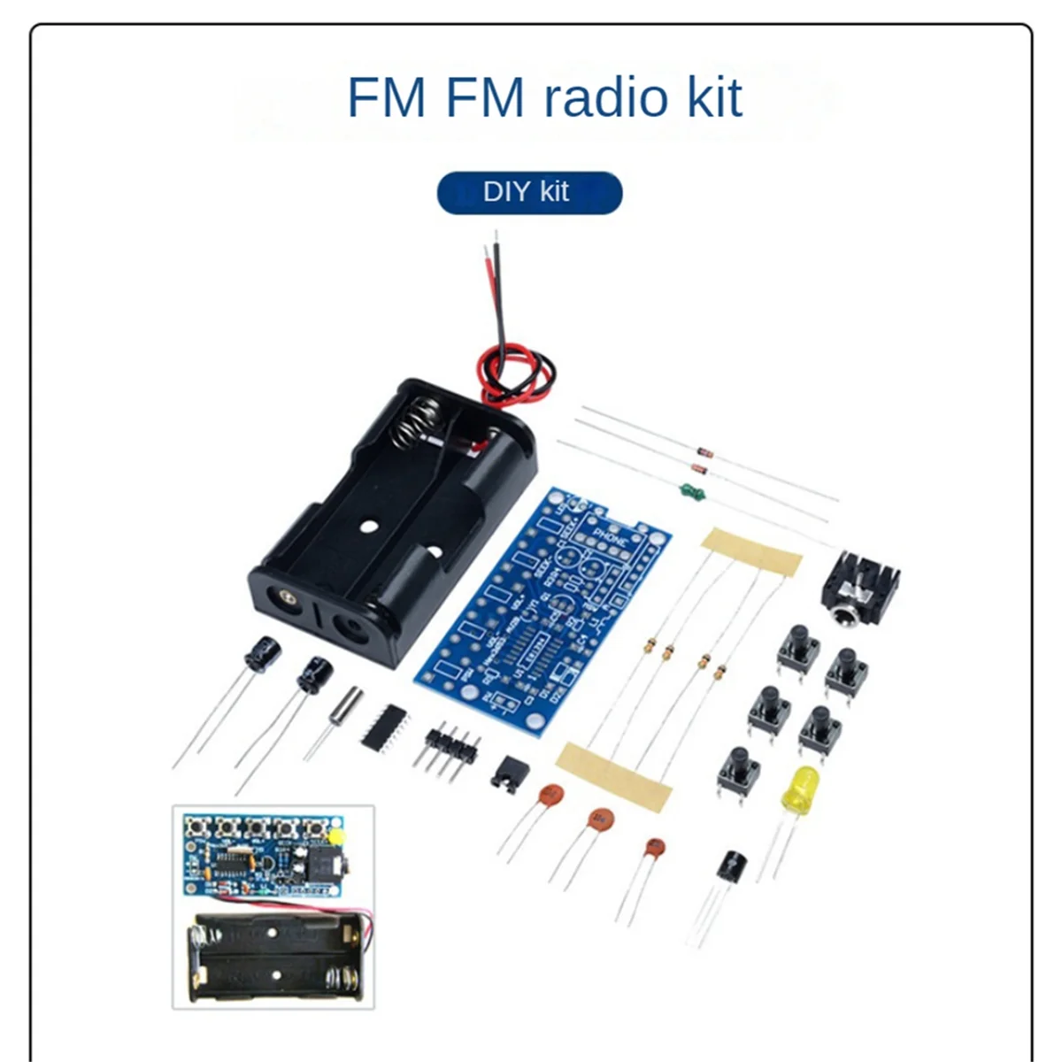 RDA5807 DIY Electronic Kits Wireless Stereo FM Radio Receiver Module PCB 76MHz-108MHz DC