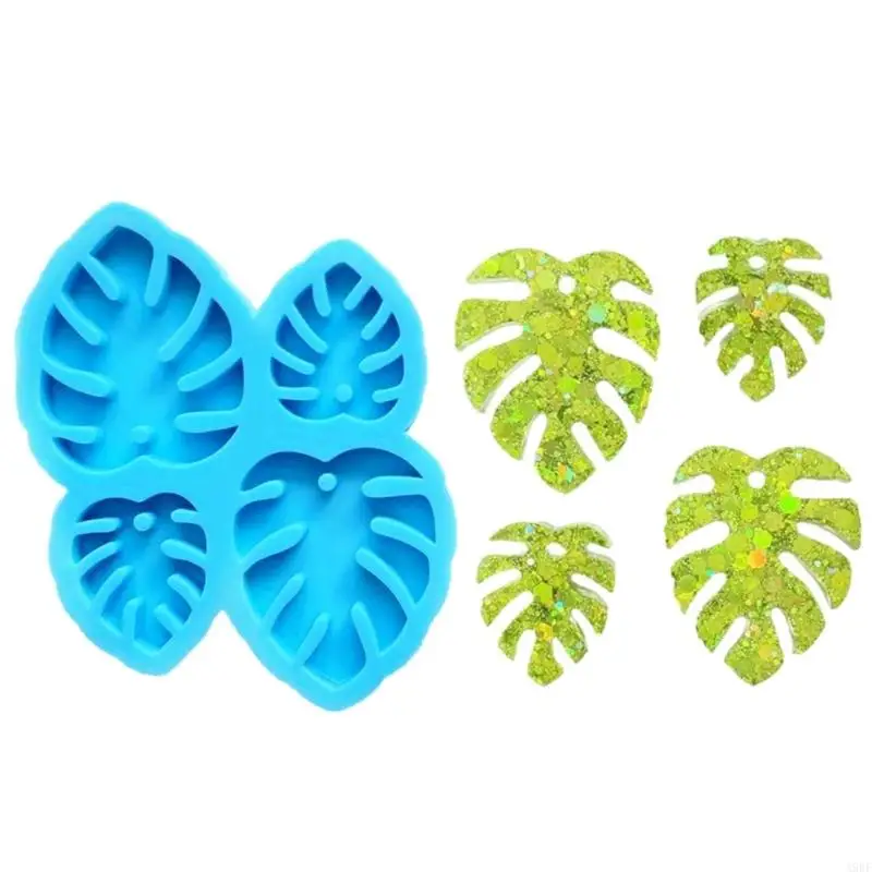 

A9BF Monstera Deliciosa Earrings Silicone Mold Keychain Pendant Mold for DIY Craft