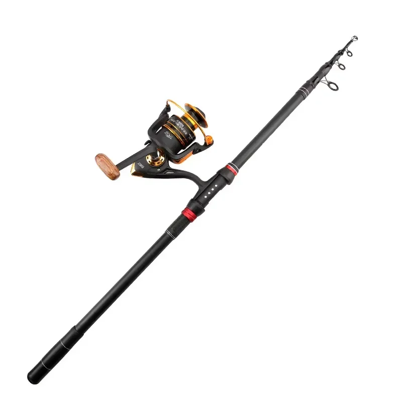 Freshwater Saltwater Surf Fishing Rod Pole Set Full Kits Telescopic High Carbon Fiber Medium Action Spinning Reel Combo Baits