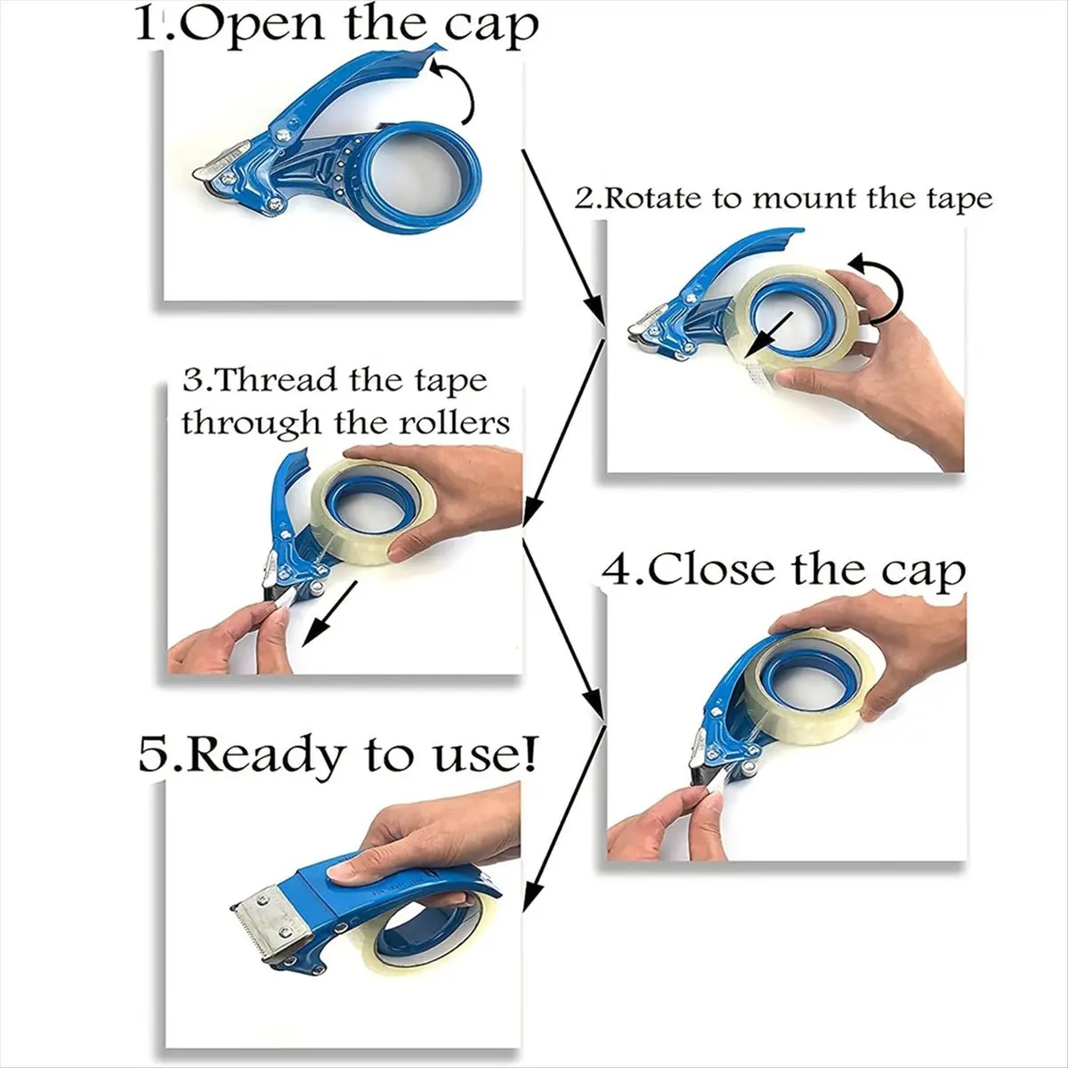 AA14 Heavy Duty Shipping Tape Dispenser,Reusable, Replaceable, Eco-Friendly Master Piece Dispenser for Pros with 10° Sloped B