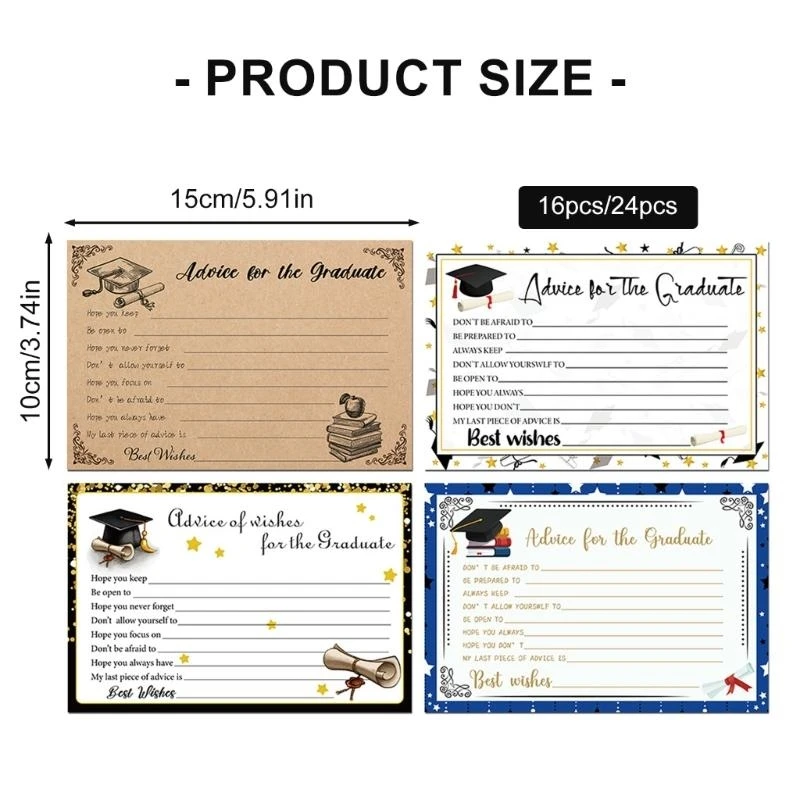 16/24pcs نصيحة التخرج بطاقة الكلمات للتخرج 6x4inch بطاقات التمنيات لتوريد لعبة التخرج زخرفة لعبة التخرج