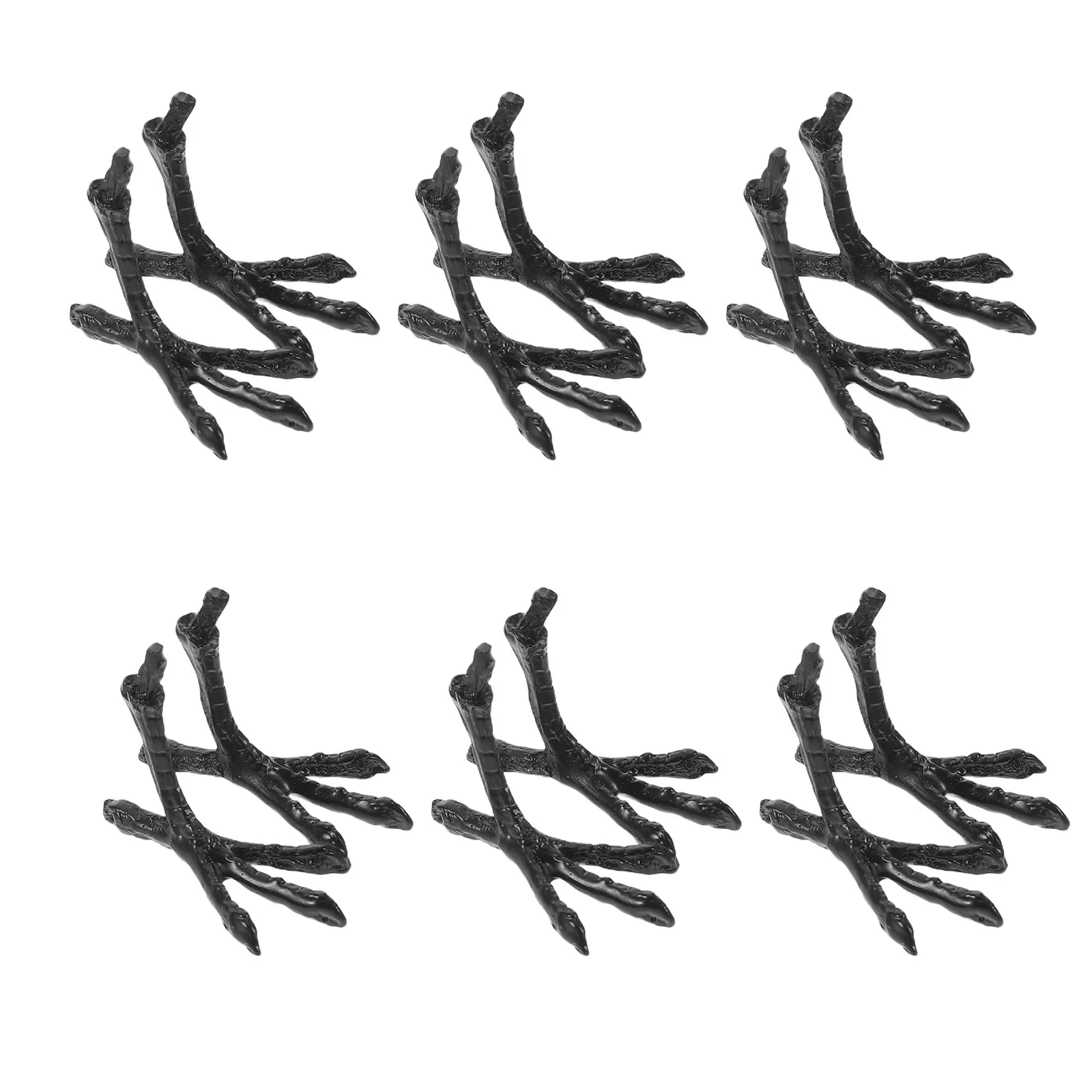 6Pcs Metal Bird Feet Realistic Black Crow Ravens Parrot Sparrows for DIY Crafting Needle Felting Gothic Decorations Accessories