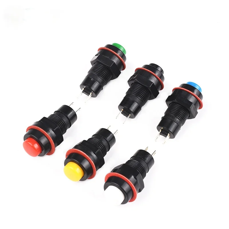 6pcs DS-211 DS-213 Push Button Switch 10mm Momentary / Self Locking Round Button Switch DS211 DS213 Miniature