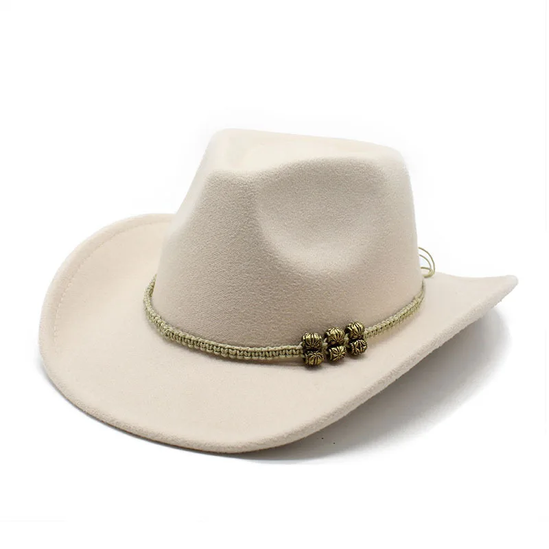 

Cross-border Autumn And Winter New Tibetan Hat Ethnic Style Western Cowboy Hat Woolen Felt Hat Jazz Top Hat