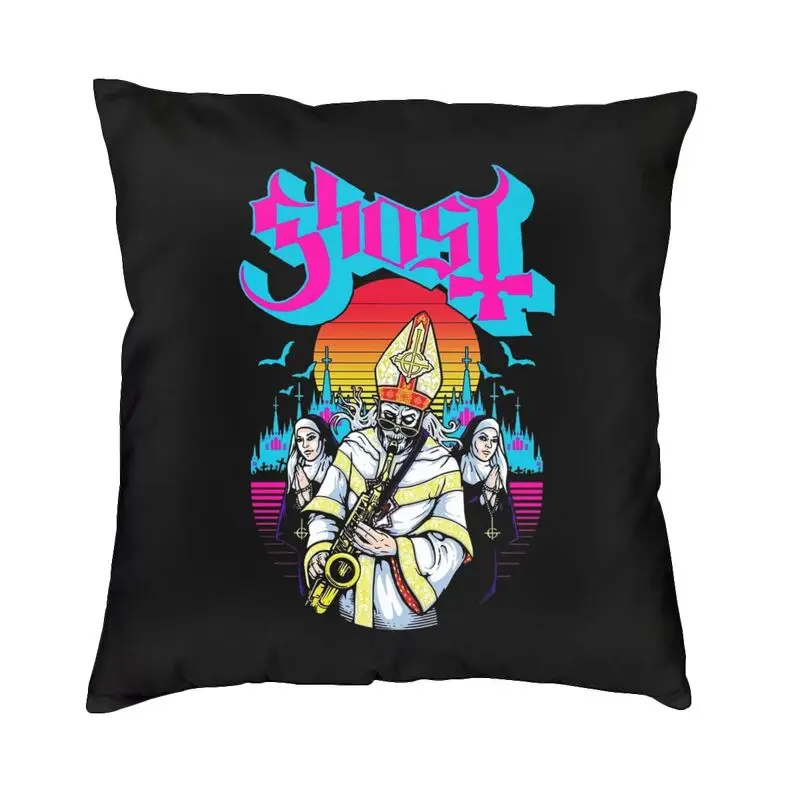 Ghost Horror Swedish Rock Band Cushion Covers Sofa Living Room Square Throw Pillow Case 45x45