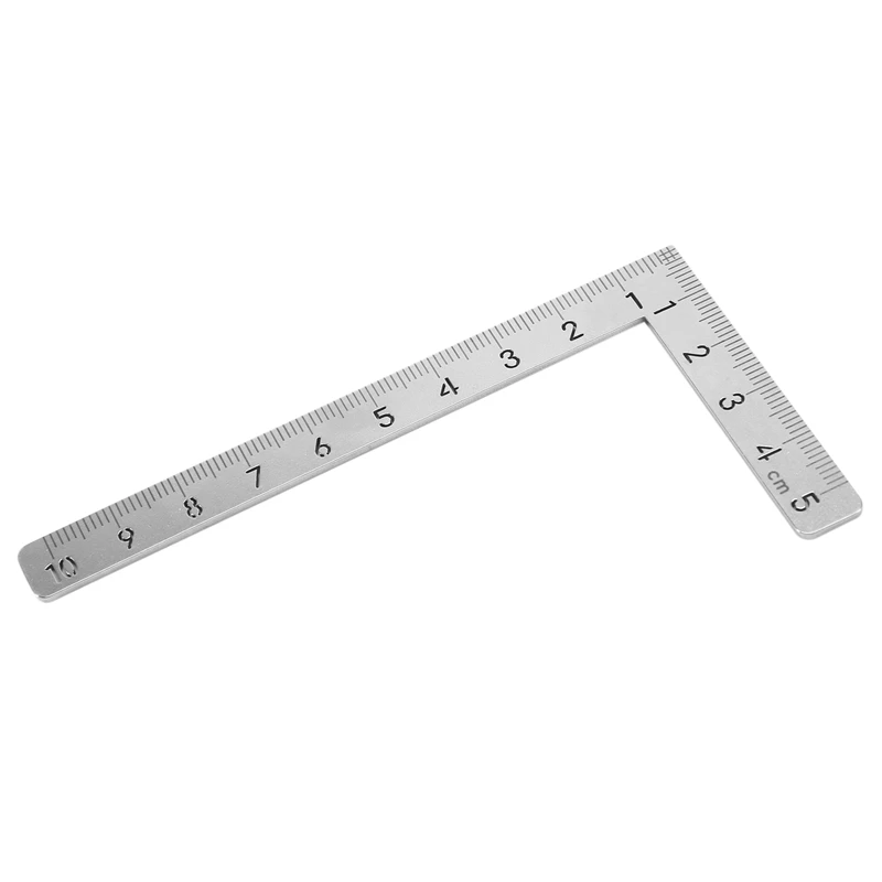 Mini Square 10X5cm 90 Degree Stainless Steel Angle Ruler Small Turning Ruler Woodworking