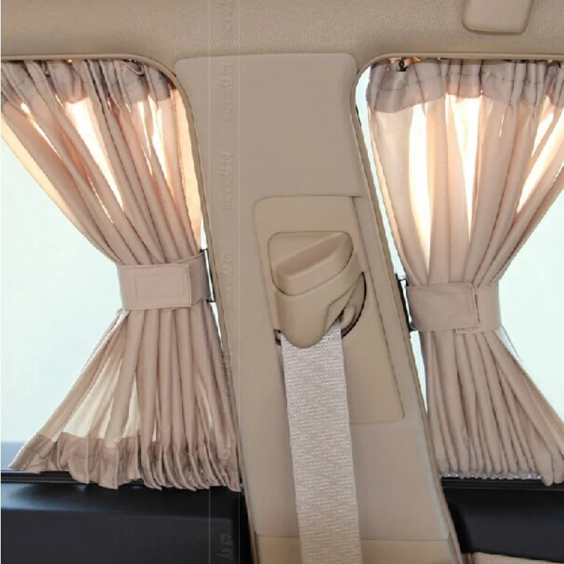 Length 50cm High 47cm 2pcs/set Elastic Car Side Window Sunshade Curtains Auto Windows Curtain Sun Visor Blinds Cover carstyling