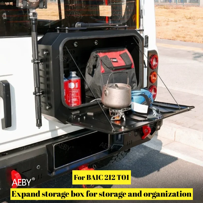 For BAIC 212 T01 Tailgate storage rack spare tire cover multifunctional box storage rack organizer Car Exterior Accessories
