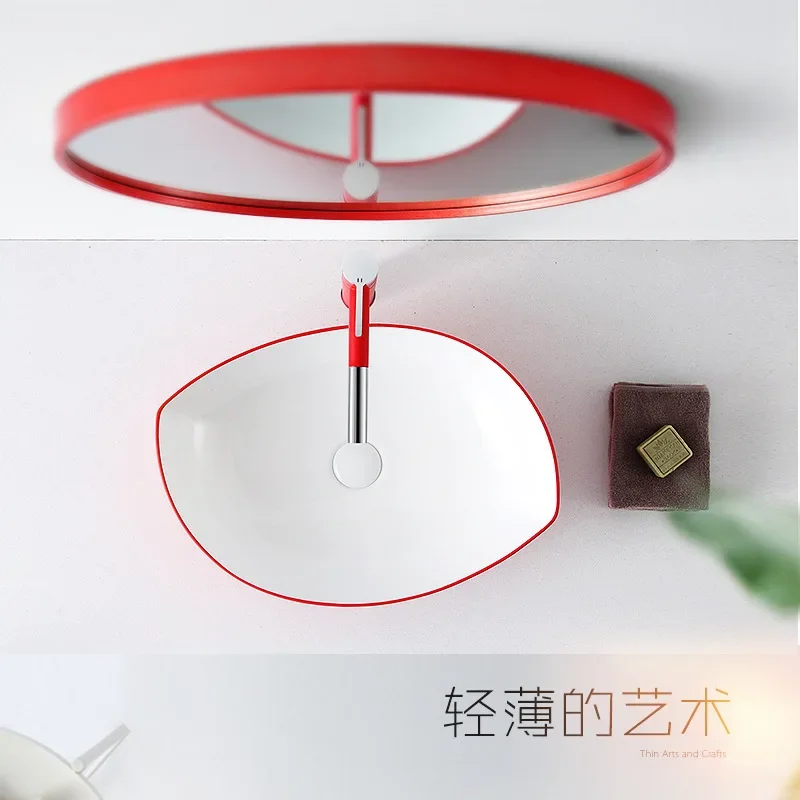 On the table basin wash basin modern simple ceramic red creative art