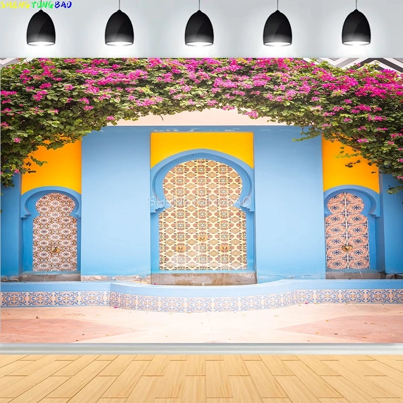 عيد الفطر التوضيح مع مسجد فانوس خلفيات للتصوير الفوتوغرافي الإسلامية الأضحى العربية قصر استوديو الصور خلفية MO-01
