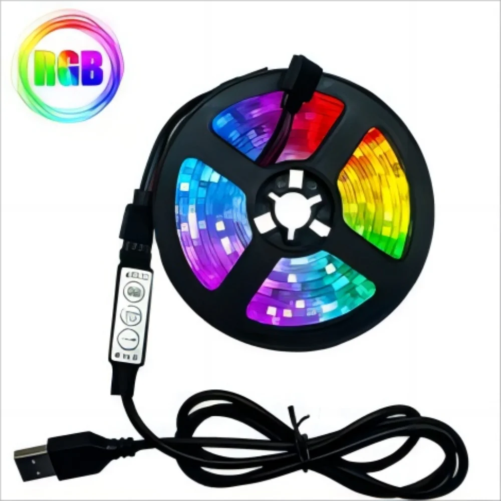 LED Strip Light 3 Keys Infrared Control Music Lighting Synchronized Adjustment USB Interface Home Party Decoration Lamp