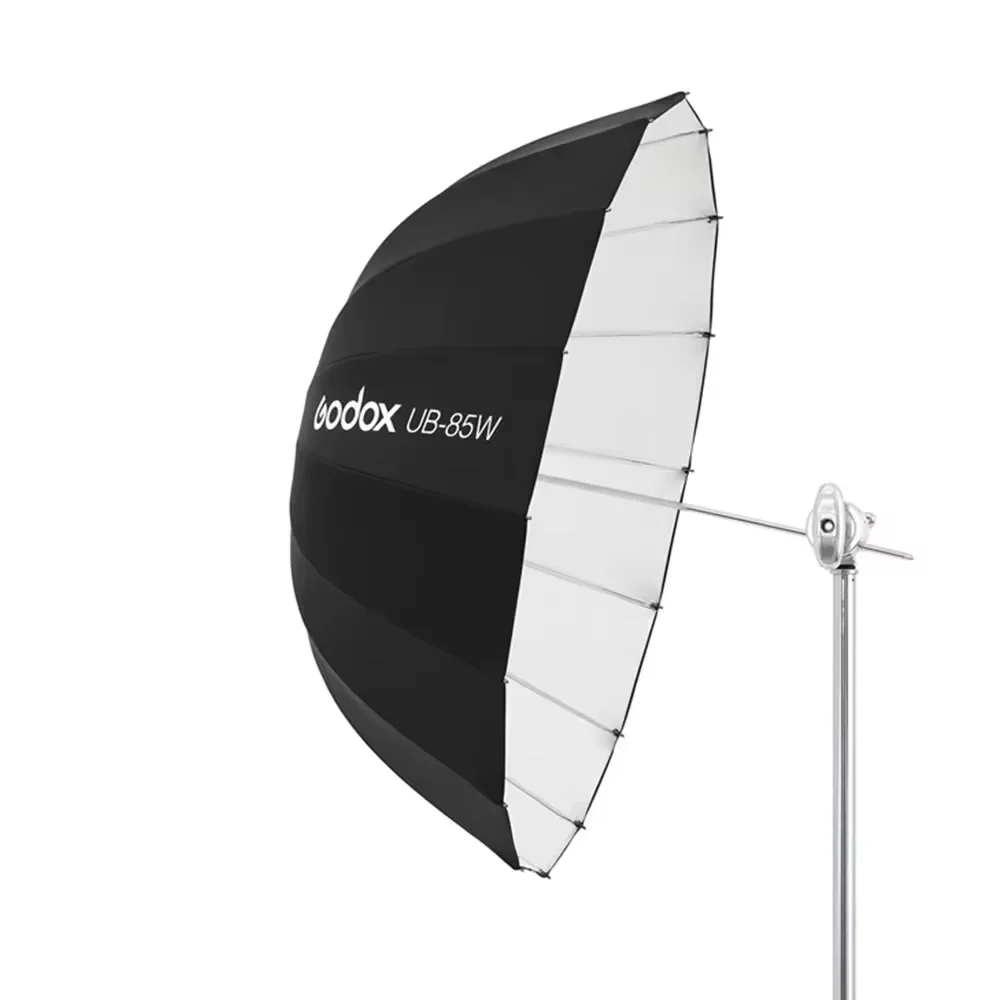 Godox UB-165W 65in 165cm Parabolische Zwart-Witte Reflecterende Paraplu Studio Lichtparaplu met Zwart-Zilveren Diffusorhoesdoek