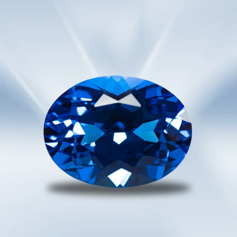 Laborgezüchteter Saphir Ovaler Schliff Blaue Dämonenfarbe VVS1 Edelstein – Detail 3