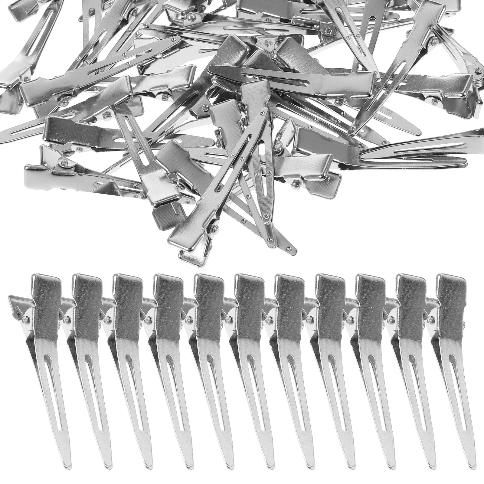 

50Pcs 45Mm Single Prong Alligator Clips Metal Hair Clips No Teeth for DIY Hairstyling Tools Women Girls Hairpins
