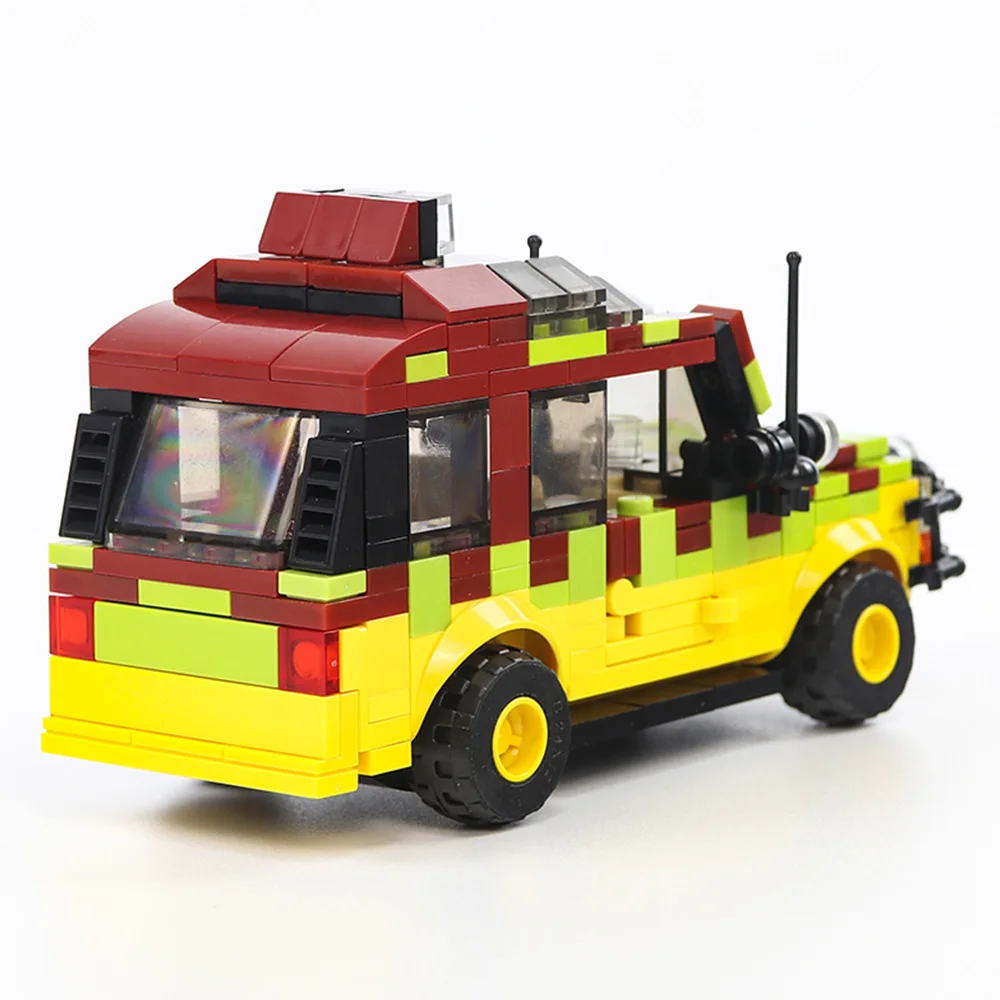 MOC-25912 Jurassic-Park Car World  Jeeps-Anti-Aircraft Bricks Building Block Vehicle Explorer Soldier Toys For Kids Gifts