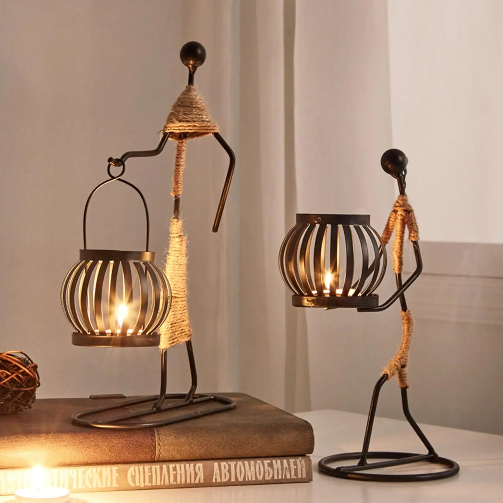 Nordischer Kerzenständer aus Metall, abstrakte Charakterskulptur, Kerzenhalter, Figuren für Hochzeit, Zuhause, Café, Kunst, Dekoration, Geschenke
