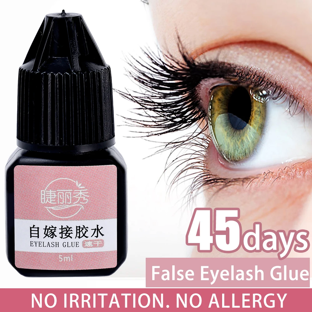 5ml Natural Eyelash Glue Quick Drying Long Lasting Eyelash Extension Supplies Adhesive Black Eyelash Cluster Glue Makeup Tools